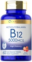 Carlyle méthylcobalamine Vitamine B12 5000mcg.60 Comprimés à dissolution rapide pour adultes.