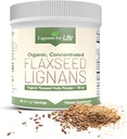 Lignans pour la vie - Poudre naturelle de lin en vrac - Acides gras Omega 3 et 6 remplis d'antioxydants à fibre haute - Soutien coeur et cheveux sains, système immunitaire sain - 60 portions 80mg par onglet, 1 emballage