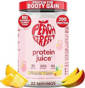 Peach Perfect Whey Protein Powder for Women, Pineapple Mango Protein Juice for Women, 20g Clear Whey Protein Isolate Per Serving for Muscle Support, Meal Replacement Shake, Protein Water, 22 Servings