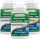 Best Naturals, Glucosamine Chondroitin MSM Supplements, 2600 mg per Serving, 90 Capsules (90 Count (Pack of 3))