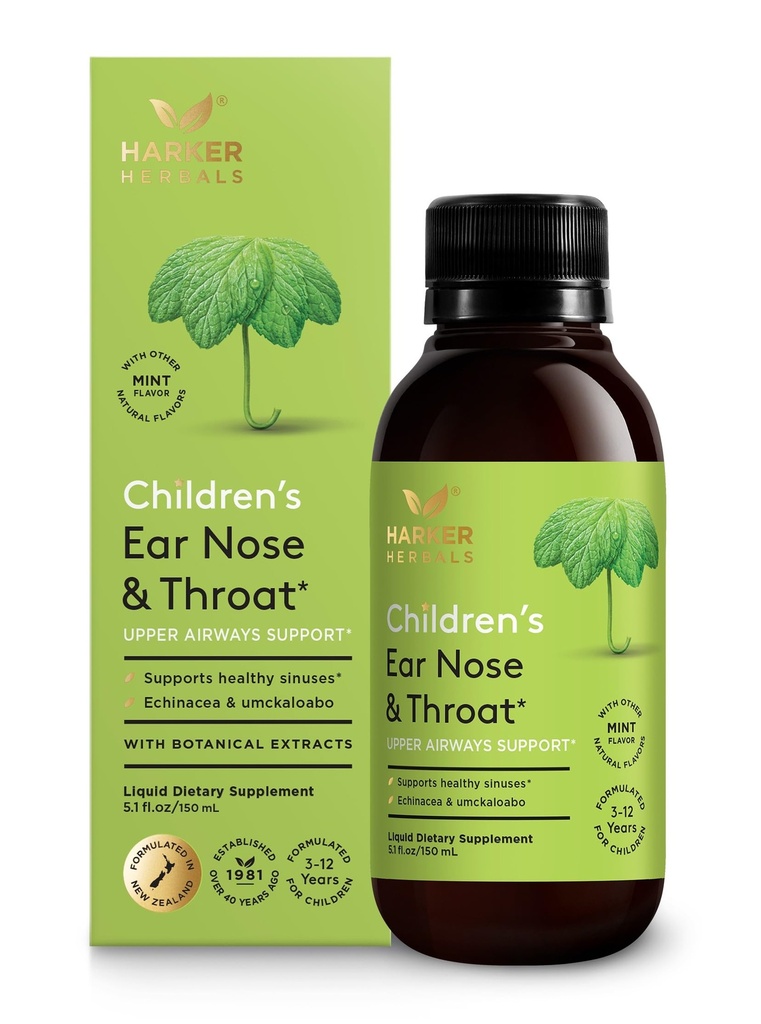Nez d'oreille des enfants et sirop de gorge, formule à base de plantes pour les sinus et le bien-être saisonnier comprend l'échinacée, le Pelargonium et le fleuron aîné, à base de plantes - 5,1 Fl oz (30 portions)
