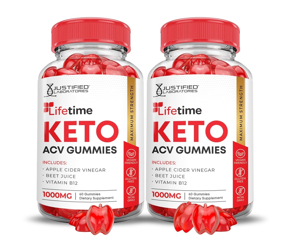 (2 Pack) Vie Keto ACV Gummies Formule avancée 1000MG Vie Keto Gummies Vinaigre de cidre de pomme formulé avec du jus de betterave de grenade poudre B12 Vegan Non OGM 120 Gummys