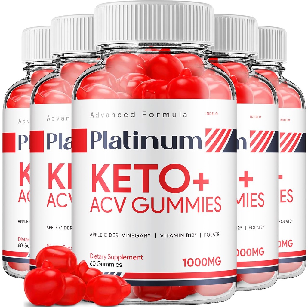 (5 Pack) Platinum Keto ACV Gummies - Formule avancée Platinum Keto Plus ACV Gummies Apple Cider Vinegar Platinum ACV Gummies Dietary Supplément Avis Hommes Femmes (300 Gummies)