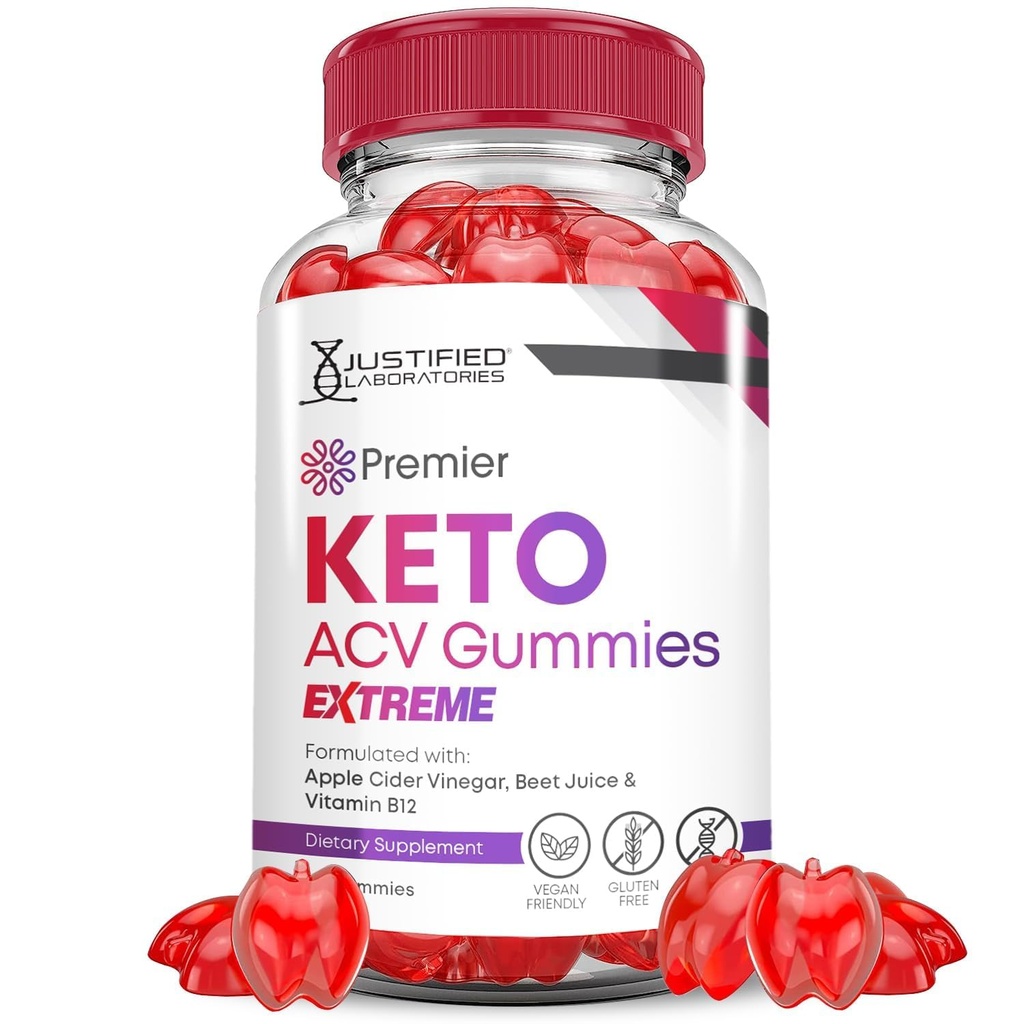 Premier Keto ACV Gummies Extreme 2000MG Premier Keto Gummies vinaigre de cidre de pomme formulé avec du jus de betterave de grenade poudre B12 végétalien non OGM 60 Gummys