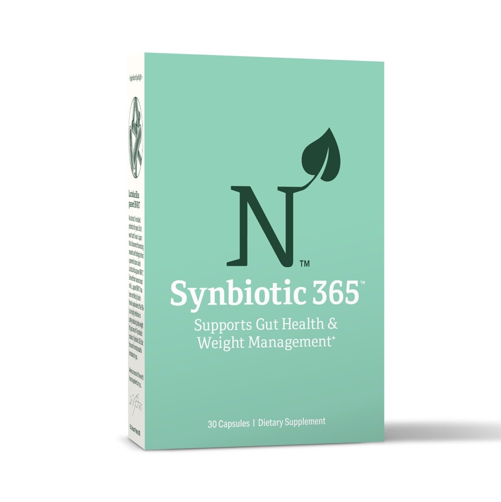 Synbiotique 365 Triple Action Prébiotiques et probiotiques pour les femmes et les hommes. Supplément avec vitamine B, biotine et niacine.