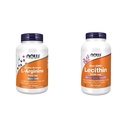 MAINTENANT Suppléments, L-Arginine 1000 mg, Précurseur d'oxyde nitrique*, Acide aminé, 120 comprimés et suppléments, Lécithine 1200 mg avec Choline de Phosphatidyl naturellement présente, 200 Softgels