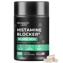 Bravado Labs DAO Supplies Histamine Blocker - Extra Strength 30 000 HDU DAO Enzyme + Diamine Oxidase & Vitamine C pour le métabolisme quotidien de l'histamine et le soutien immunitaire - 120ct