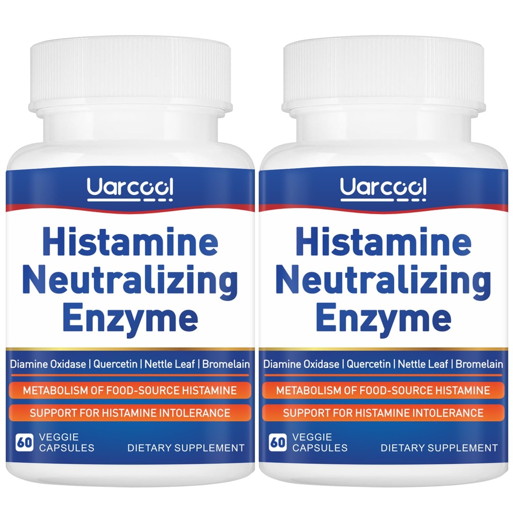 Supplément enzymatique DAO Histamine Diamine oxydase Supplément pour digestion lisse - Fabriqué aux États-Unis - 60 Softgels (2 bouteilles)