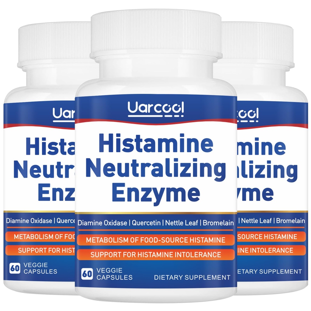 Supplément enzymatique DAO Histamine Diamine oxydase Supplément pour la digestion lisse - Fabriqué aux États-Unis - 60 Softgels (3 bouteilles)
