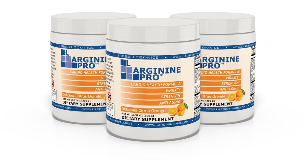 L-ARGININE PRO. 5 500mg L-Arginine Plus L-Citrulline 1 100mg Supplément de boisson en poudre orange pour une production accrue d'oxyde nitrique