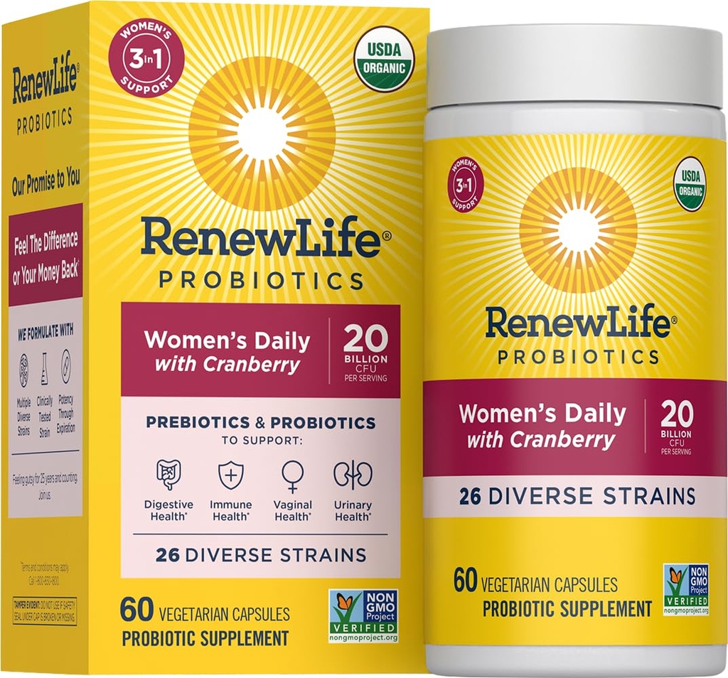 Renouveler la vie Probiotique quotidien des femmes + Prébiotiques, 60 CT