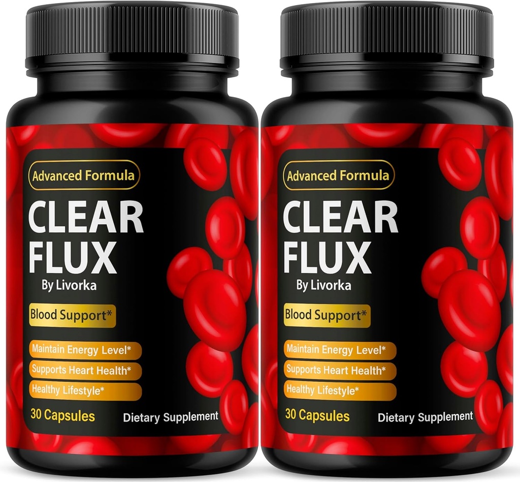 (2 Pack) Flux clair - Supplément Flux clair, Flux clair, Pills Flux clair, Supplément Flux clair, Capsules Flux clair, Pills de support Clear Flux, Supplément Flux clair, 60 Capsules pendant 2 mois