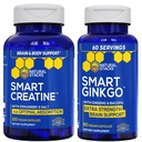 STACKS NATURELS Ginkgo Biloba + Creatine Monohydrate Bundle - Formule d'absorption avancée* - Soutien cérébral extra-fort* - 180 Capsules totales