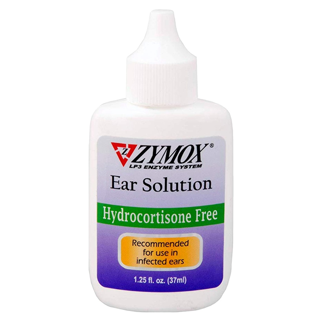 Zymox Otic Enzymatic Ear Solution pour chiens et chats pour soulager les infections de l'oreille sans hydrocortisone, 1,25oz
