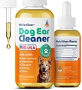 Pup Labs Oreille claire, nettoyant naturel d'oreille de chien et traitement d'infection pour chiens, gouttes de chien pour démangeaisons, irritation, et la cire de construction, 1 oz bouteille avec goutteau