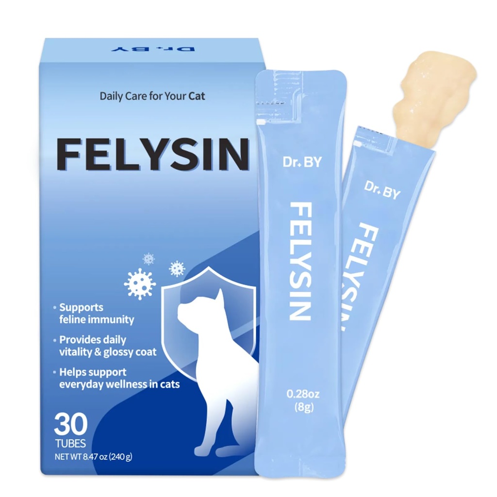 Doctor By FELYSIN L-Lysine for Cats Lickable Immmune Support Supplément Allergie Relief, Éternuement, Runny Nez, Cold, Watery Yeux Santé respiratoire avec Beta-Glucan & Taurine – 30 emballés individuellement