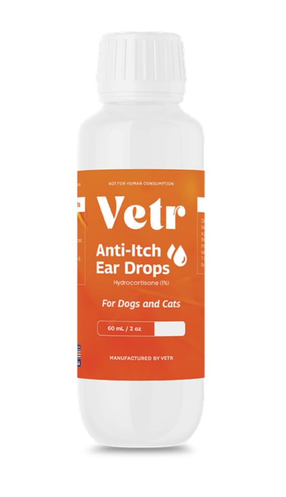 gouttes d'oreilles anti-Itch pour chiens - Solution de confort d'oreille topique - 2 oz (60mL) - Vet-formulé aux États-Unis
