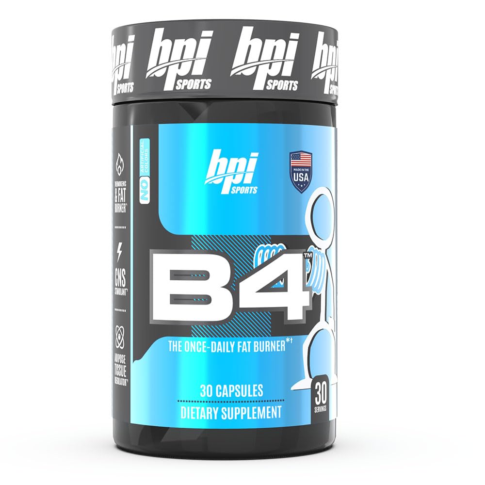 BPI Sports Nite Burn Nighttime Fat Burner & B4 Extra-Strength Fat Burner Capsules Bundle - 60 portions