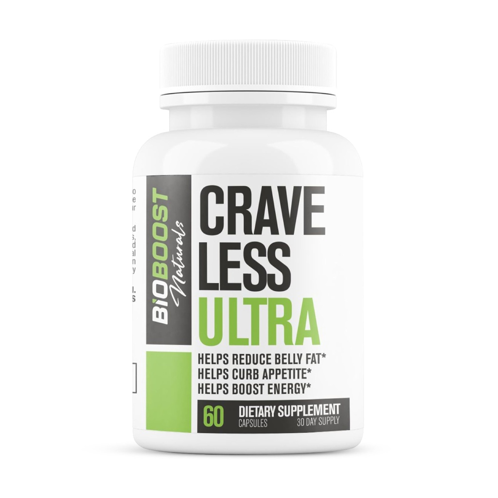 Crave moins ultra - Soutient la fonction de chemin GLP-1 - Pilules de perte de poids/Appétite Suppresseur + brûleur de graisse pour les femmes et les hommes