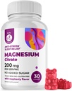 DR. MORITZ Gummées de citrate de magnésium pour adultes - Gummées de magnésium calme sans sucre - Soutient la santé cardiovasculaire- Arôme des framboises - Non-OGM, 200 mg (30 Nombre)