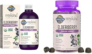 Garden of Life Organics Syrup Immune à base de plantes 6,59 fl oz & Traditional Medicinals Throat Coat Organic Pectin Throat Drops, Lemon Ginger Echinacea, Soothes Mal Throats, 16ct.