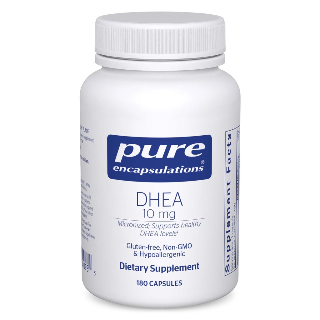 Encapsulations pures DHEA 10 mg - Supplément adrénal pour le soutien immunitaire, le métabolisme et l'équilibre hormonal - avec DHEA micronisé - 180 capsules