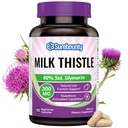 Thistle de lait, 300 mg, Extrait concentré de graines avec 80% de Silymarin, Détox nettoyant pour le foie pour les hommes + femmes, une fois par jour, 90 capsules de légumes