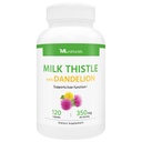 ML Naturals Thistle de lait et extrait de dandelion – 250mg Thistle de lait, 100mg Racine de dandelion (par portion) 120 Capsules