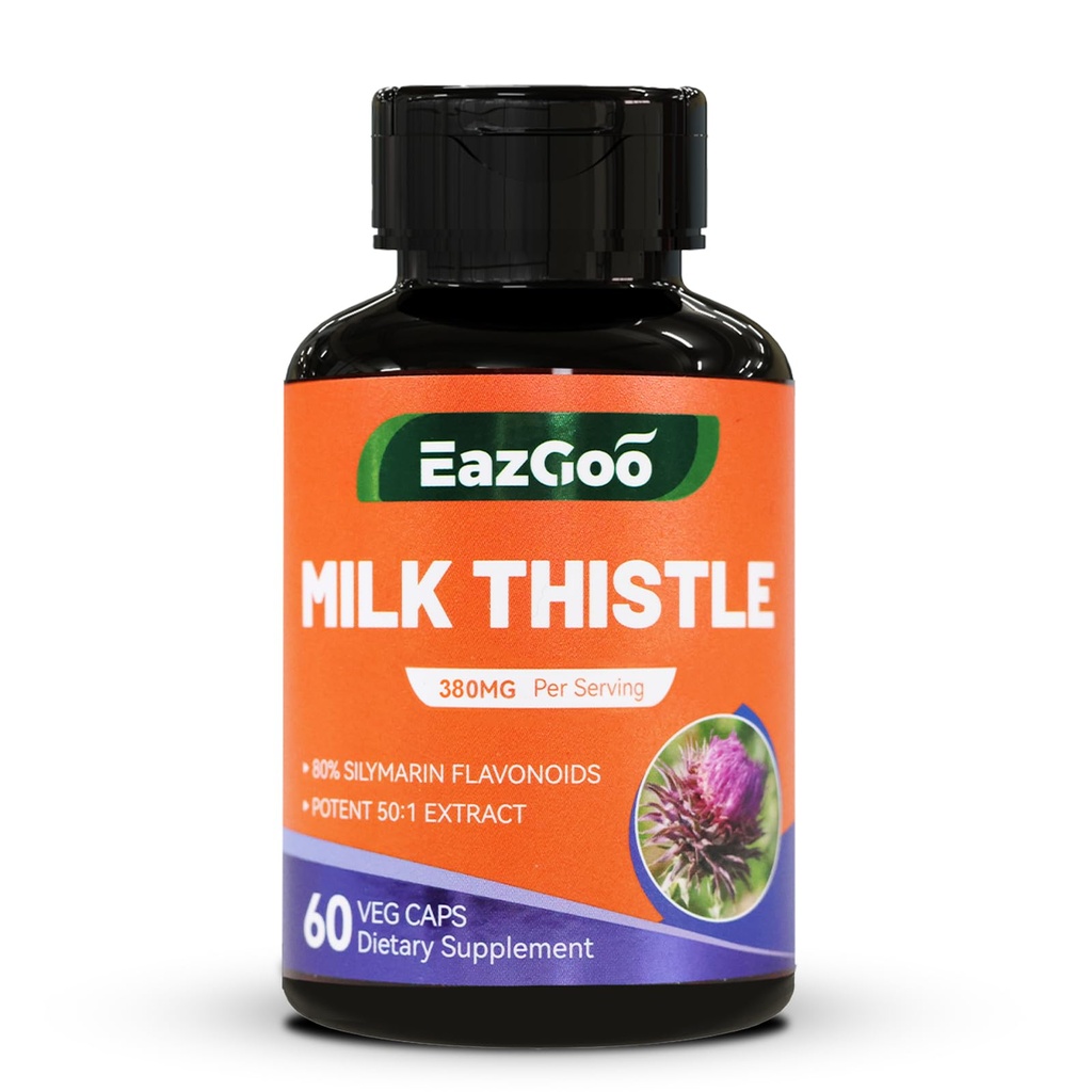 Supplément de chardon de lait,60 capsules, supplément de soutien du foie, végétalien, non-OGM