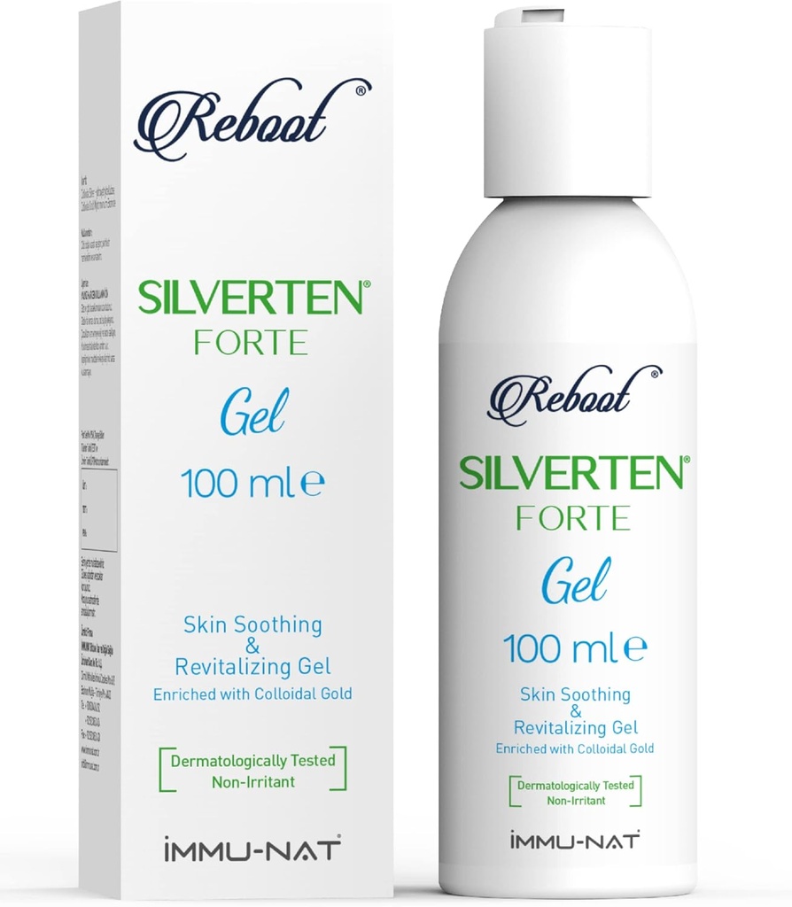 Reboot Silverten Forte - Gel antimicrobien d'entretien des plaies d'argent - 3.4oz - Premier secours rapide pour les brûlures, démangeaisons et cicatrices - Refroidissement, apaisant et revitalisant - Coffre-fort pour les enfants et les animaux