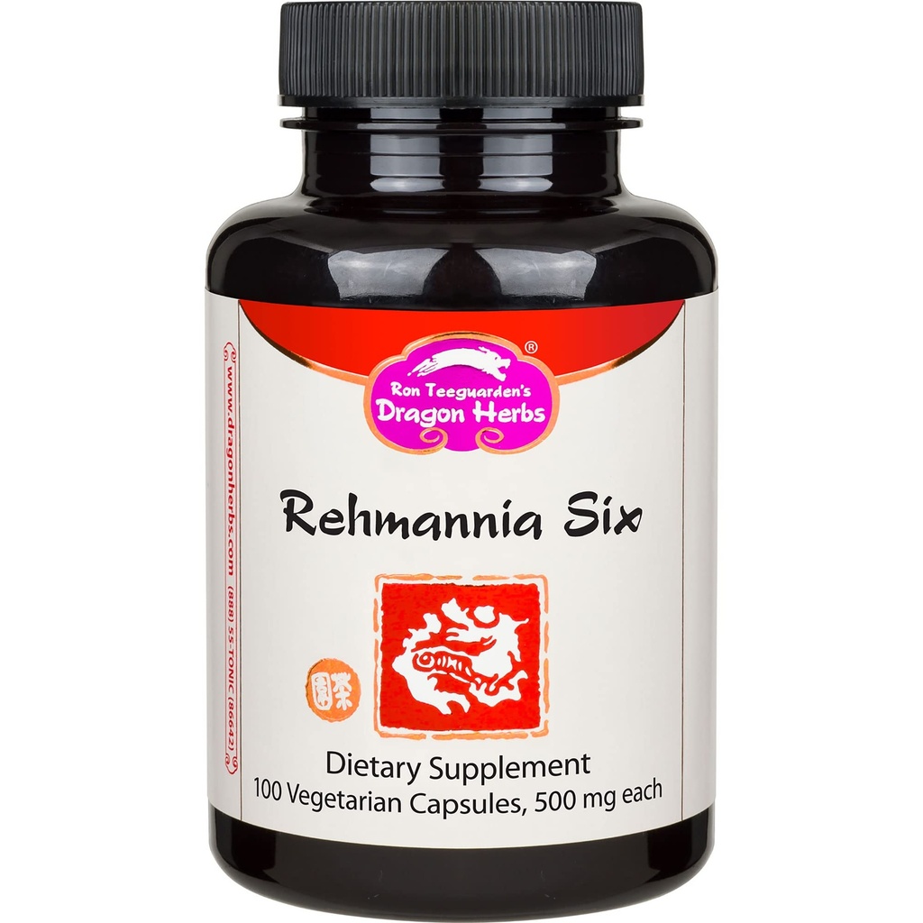 Dragon Herbes Rehmannia Six Combinaison -- 500 mg - 100 Capsules végétariennes