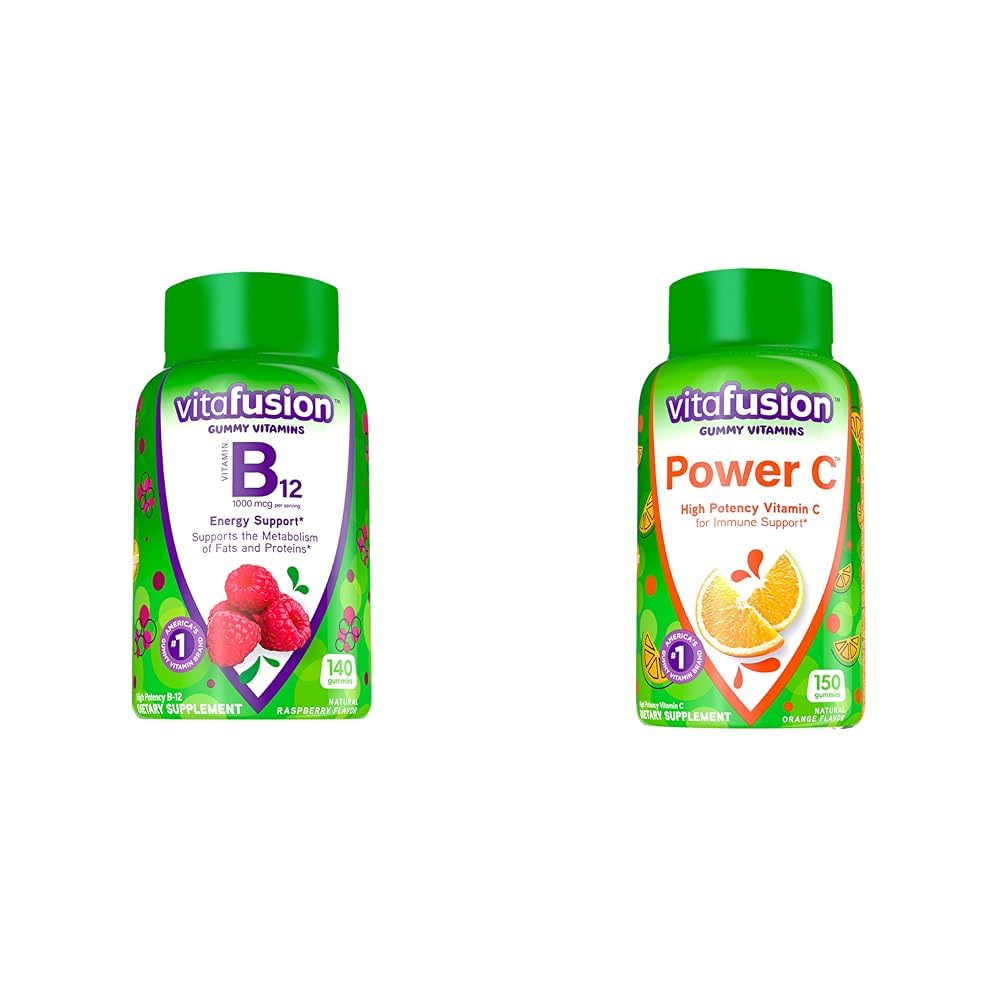 Vitafusion Vitamine B12 Vitamines Gommy 140 Compte et puissance C Vitamine C Gummies 150 Compte
