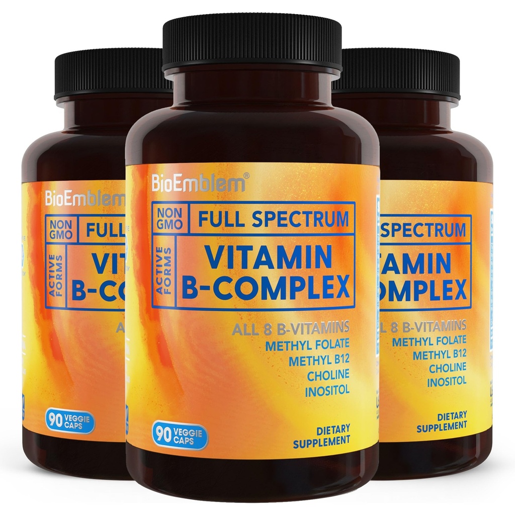 BioEmblem B Vitamines complexes (en anglais seulement) Formule B-Vitamine complète avec des formes méthylées actives (en anglais seulement) Supporte l'énergie, la clarté mentale et la santé immunitaire (en anglais seulement)