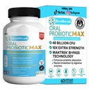 BestBreath Oral Probiotic MAX - 40 milliards CFU - Soutien pour les dents, les gencives, l'oreille, le nez, la gorge et la santé digestive - 60 capsules (1)