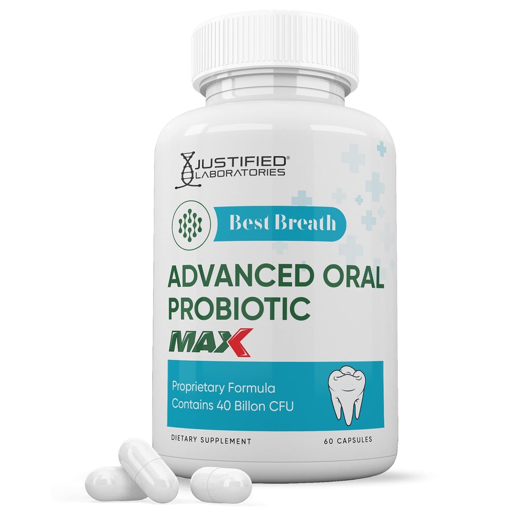 Laboratoires justifiés Meilleur souffle Max 40 Million CFU Probiotique Soutien oral 60 Capsules