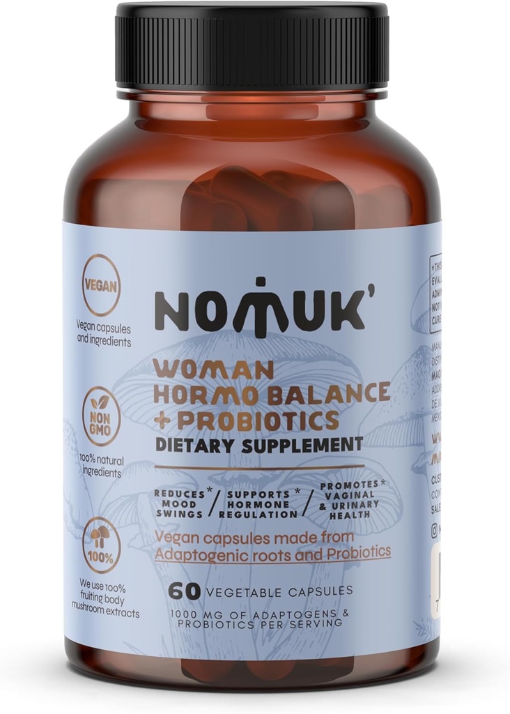 Hormo Balance + probiotiques pour les femmes, complément alimentaire avec Shatavari rooot, Maca Schisandra & Ginseng Extract, probiotiques pour la santé digestive, immunitaire 60 capsules