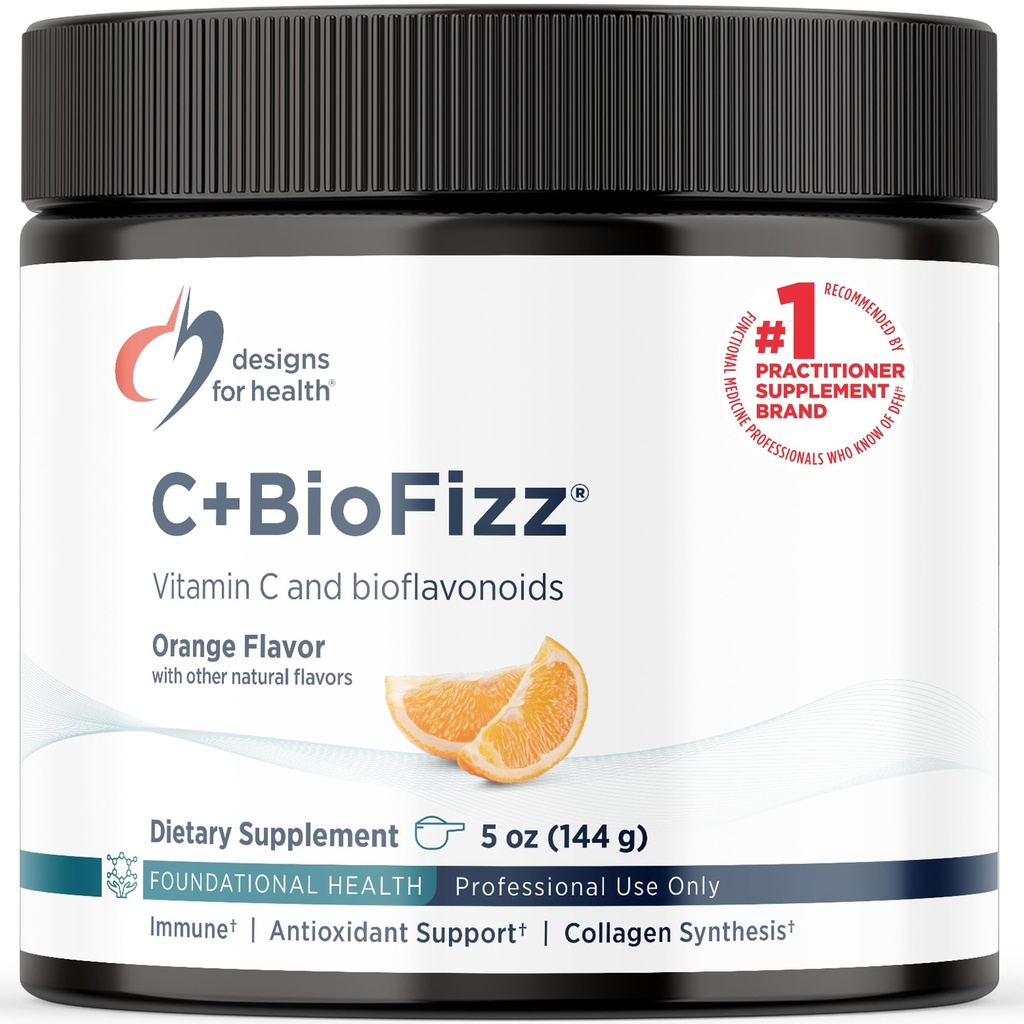 Conceptions pour la santé C+BioFizz Fizzy Vitamine C Poudre de boisson Poudre de haute puissance avec bioflavonoïdes - Immune + Support antioxydant - Vegan (36 portions / 144g)
