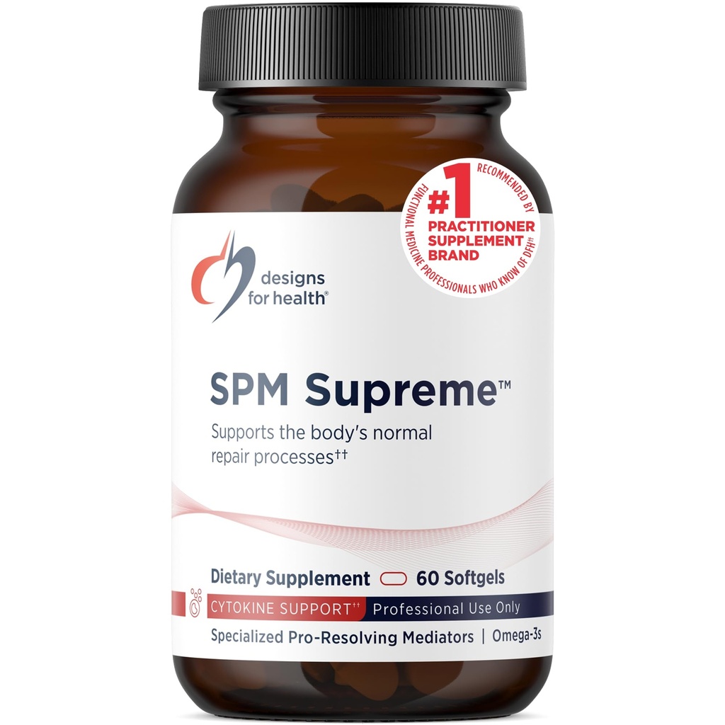 Conceptions pour la santé SPM Supreme - 3 médiateurs spécialisés pro-résolution de l'huile de poisson - supplément Oméga 3 acides gras, SPM Huile de poisson (60 softgels)