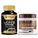 WELLNESS LABSRX Lions Mane Supplément Capsules - Mélange de café de champignons