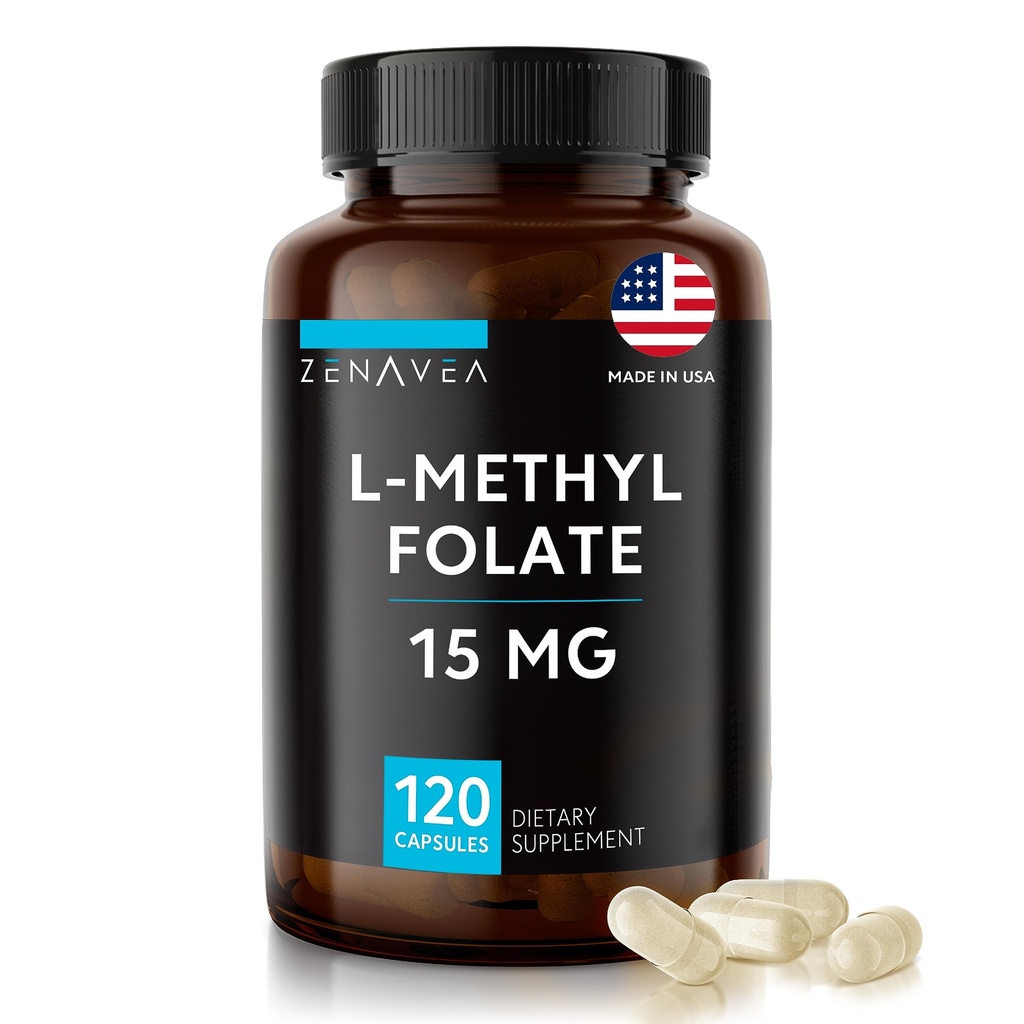 L-méthylfolate 15 mg - L-méthylfolate supplément, 5-MTHF pour déficit en acide folique - Max Absorption et puissance - l-méthylfolate 15 mg - Méthyle folate 15 mg - 120 Capsules de végétalien, sans OGM Sans gluten