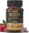Probiotiques pour les femmes - 100 milliards UFC, 11 souches avec des prébiotiques organiques, extrait de canneberge, D-mannose - femmes Probiotique pour la santé digestive, vaginale, urinaire et pH Balance - non-OGM, 60 capsules