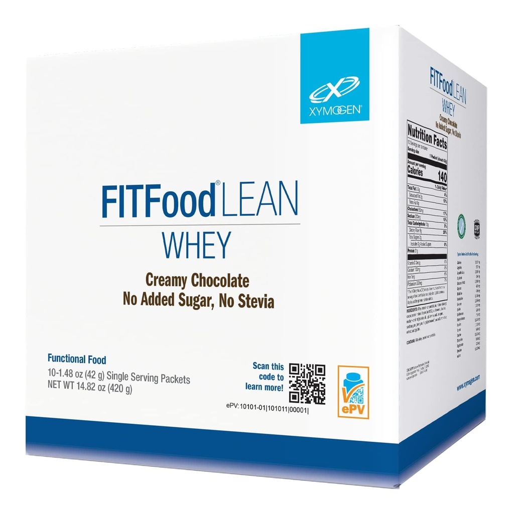 XYMOGEN FIT Lean Food Whey - 21 g Protein - Soutient la récupération musculaire après l'exercice - Sans gluten et sans soja - Saveur de chocolat crémeuse - 10 portions