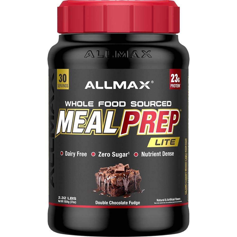 ALLMAX Nutrition Préparation de repas Lite poudre de protéines alimentaires entières, sans produits laitiers, ami-céto, 23g de protéines, 30 portions (double chocolat fudge)