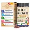 Augmentation de la croissance de la hauteur Gommies de vitamine, Calcium 100mg, Magnésium Glycinate 30mg, Zinc, Ashwagandha, Vitamine K2 D3 25mg Grandir Supplément Maximisant Tall, Multivitamine pour les enfants, Adolescents Garçon et fille, Adultes