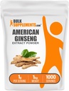 BulkSupplements.com Poudre d'extrait de ginseng américaine - supplément de ginseng, suppléments à base de plantes - sans gluten, 1g par portion, 5kg (11 lbs) (paquet de 5)