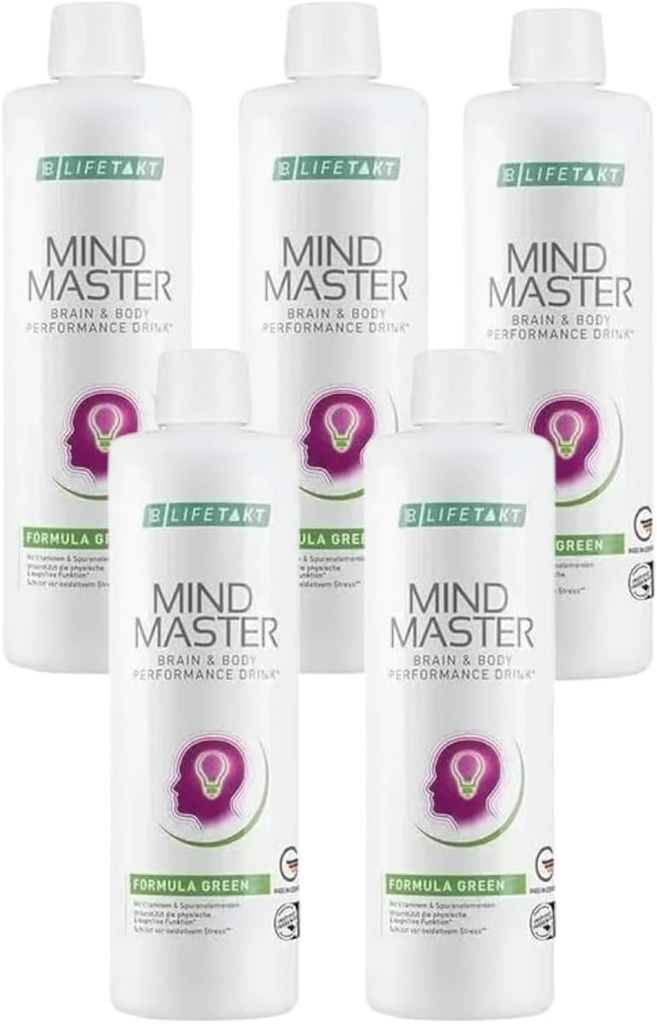 LR Health & Beauty Lifetakt Mind Master Formula Green Chaque jour Traitement naturel Femmes Hommes Ensemble de 5-500 ml./16,9 fl.oz.