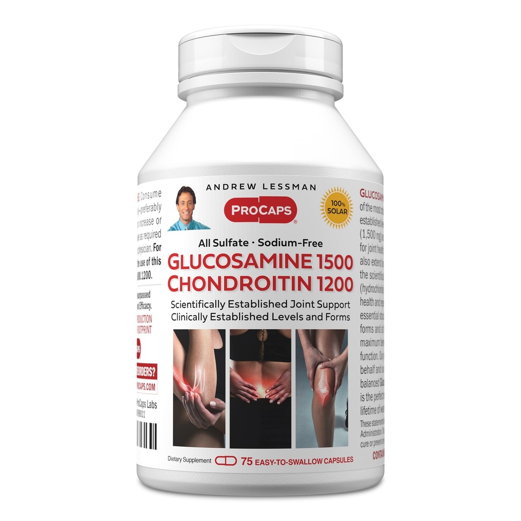 ANDREW MOINSMAN Glucosamine 1500 Chondroïtine 1200-75 Capsules - Toutes les formes sans sulfate, sans sodium, les ingrédients et les niveaux établis de recherche pour soutenir les tissus articulaires sains. Capsules faciles à avaler