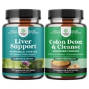 Ensemble de nettoyage du foie Détox et réparation - Lait Thistle avec Dandelion racine Choline Beetroot Artichoke Extrait et Colon Cleanser et detox - Lactobacillus Acidophilus Probiotic Supplément Nettoyage du corps