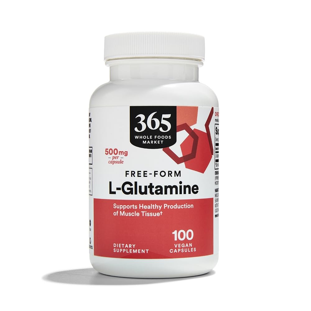 365 par Marché des aliments entiers, L-glutamine 500mg, 100 ct