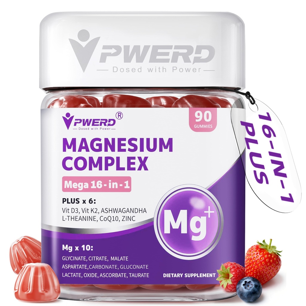 Magnesium Sleep | Magnesium Complex for Women & Adults | Gummies with Glycinate Citrate 16-in-1 Formula-Deep-Calm for Relaxation, Muscle, Bone, and Energy Support* No Added Sugar, 90 Gummies